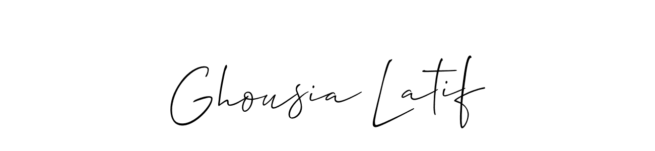 Also You can easily find your signature by using the search form. We will create Ghousia Latif name handwritten signature images for you free of cost using Allison_Script sign style. Ghousia Latif signature style 2 images and pictures png
