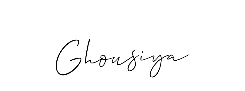 How to make Ghousiya name signature. Use Allison_Script style for creating short signs online. This is the latest handwritten sign. Ghousiya signature style 2 images and pictures png