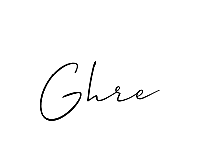 Make a beautiful signature design for name Ghre. With this signature (Allison_Script) style, you can create a handwritten signature for free. Ghre signature style 2 images and pictures png