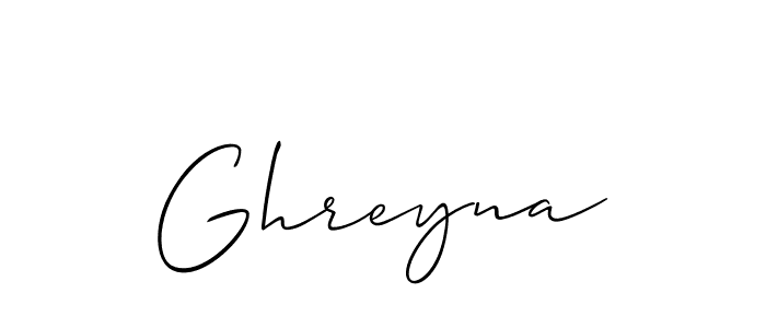 Use a signature maker to create a handwritten signature online. With this signature software, you can design (Allison_Script) your own signature for name Ghreyna. Ghreyna signature style 2 images and pictures png