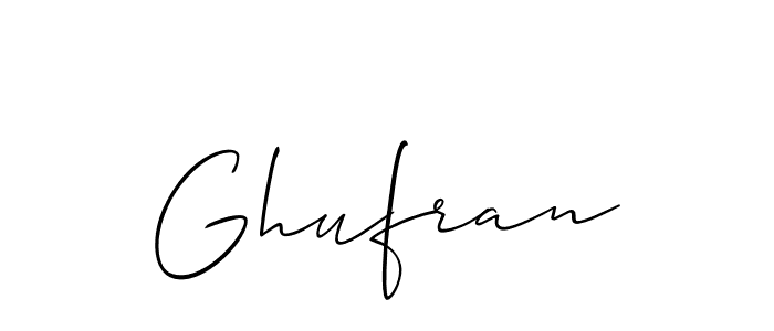 Make a beautiful signature design for name Ghufran. With this signature (Allison_Script) style, you can create a handwritten signature for free. Ghufran signature style 2 images and pictures png