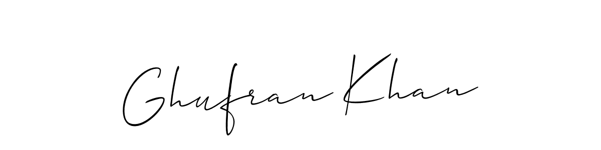 How to make Ghufran Khan signature? Allison_Script is a professional autograph style. Create handwritten signature for Ghufran Khan name. Ghufran Khan signature style 2 images and pictures png