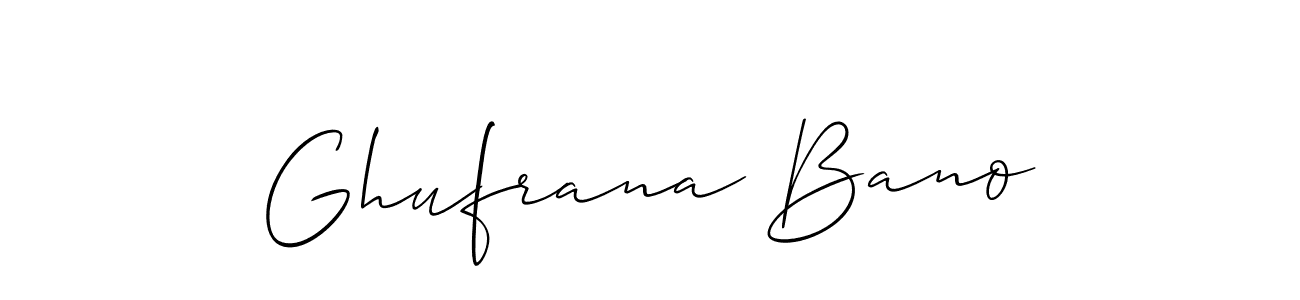 Also You can easily find your signature by using the search form. We will create Ghufrana Bano name handwritten signature images for you free of cost using Allison_Script sign style. Ghufrana Bano signature style 2 images and pictures png