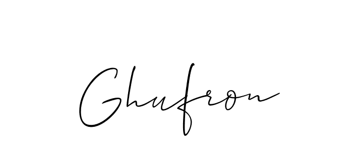 Design your own signature with our free online signature maker. With this signature software, you can create a handwritten (Allison_Script) signature for name Ghufron. Ghufron signature style 2 images and pictures png