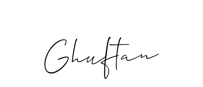 Make a beautiful signature design for name Ghuftan. With this signature (Allison_Script) style, you can create a handwritten signature for free. Ghuftan signature style 2 images and pictures png