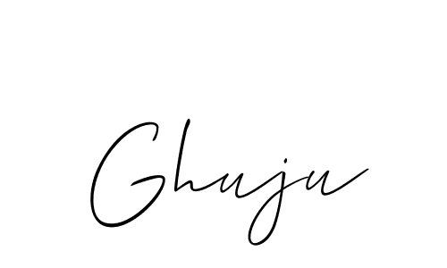 Design your own signature with our free online signature maker. With this signature software, you can create a handwritten (Allison_Script) signature for name Ghuju. Ghuju signature style 2 images and pictures png