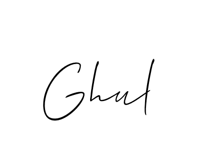 Use a signature maker to create a handwritten signature online. With this signature software, you can design (Allison_Script) your own signature for name Ghul. Ghul signature style 2 images and pictures png
