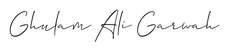 A timeless handwritten aesthetic for Ghulam Ali Garwah. The Allison_Script font gives your signature a handcrafted feel with natural curves. Ghulam Ali Garwah signature style 2 images and pictures png