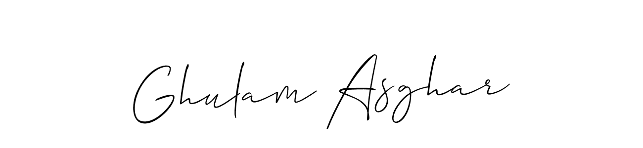 How to make Ghulam Asghar name signature. Use Allison_Script style for creating short signs online. This is the latest handwritten sign. Ghulam Asghar signature style 2 images and pictures png