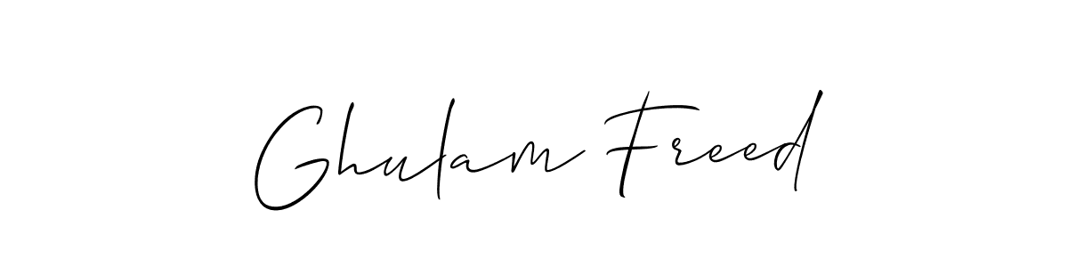 The best way (Allison_Script) to make a short signature is to pick only two or three words in your name. The name Ghulam Freed include a total of six letters. For converting this name. Ghulam Freed signature style 2 images and pictures png