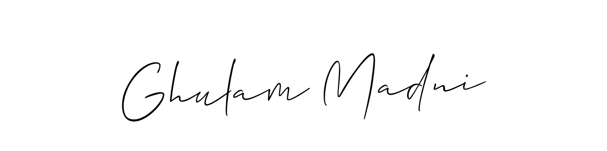 How to make Ghulam Madni signature? Allison_Script is a professional autograph style. Create handwritten signature for Ghulam Madni name. Ghulam Madni signature style 2 images and pictures png