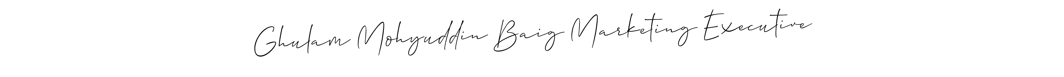 Also You can easily find your signature by using the search form. We will create Ghulam Mohyuddin Baig Marketing Executive name handwritten signature images for you free of cost using Allison_Script sign style. Ghulam Mohyuddin Baig Marketing Executive signature style 2 images and pictures png