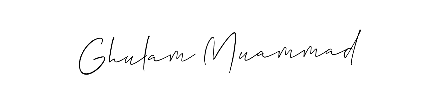 Ghulam Muammad stylish signature style. Best Handwritten Sign (Allison_Script) for my name. Handwritten Signature Collection Ideas for my name Ghulam Muammad. Ghulam Muammad signature style 2 images and pictures png