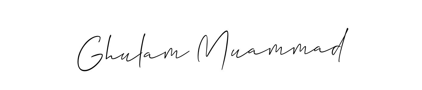 Make a short Ghulam Muammad signature style. Manage your documents anywhere anytime using Allison_Script. Create and add eSignatures, submit forms, share and send files easily. Ghulam Muammad signature style 2 images and pictures png