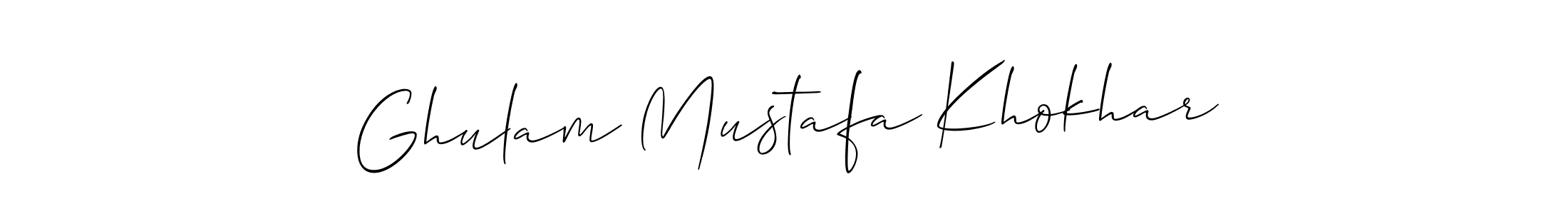 Use a signature maker to create a handwritten signature online. With this signature software, you can design (Allison_Script) your own signature for name Ghulam Mustafa Khokhar. Ghulam Mustafa Khokhar signature style 2 images and pictures png