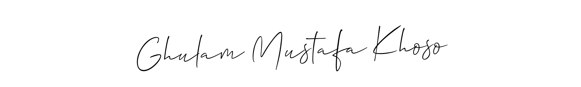 Similarly Allison_Script is the best handwritten signature design. Signature creator online .You can use it as an online autograph creator for name Ghulam Mustafa Khoso. Ghulam Mustafa Khoso signature style 2 images and pictures png