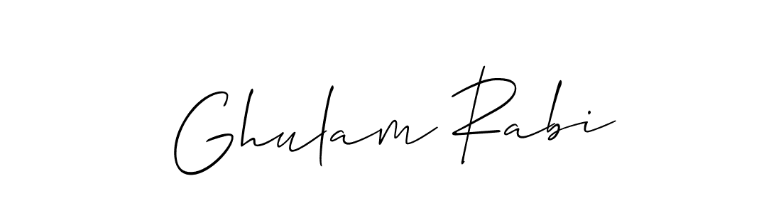 It looks lik you need a new signature style for name Ghulam Rabi. Design unique handwritten (Allison_Script) signature with our free signature maker in just a few clicks. Ghulam Rabi signature style 2 images and pictures png