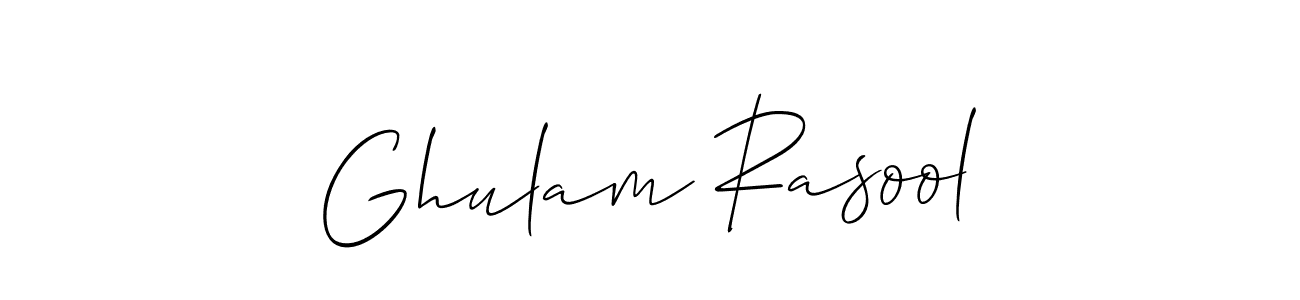 Create a beautiful signature design for name Ghulam Rasool. With this signature (Allison_Script) fonts, you can make a handwritten signature for free. Ghulam Rasool signature style 2 images and pictures png