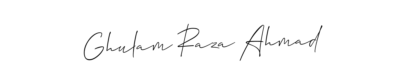 It looks lik you need a new signature style for name Ghulam Raza Ahmad. Design unique handwritten (Allison_Script) signature with our free signature maker in just a few clicks. Ghulam Raza Ahmad signature style 2 images and pictures png