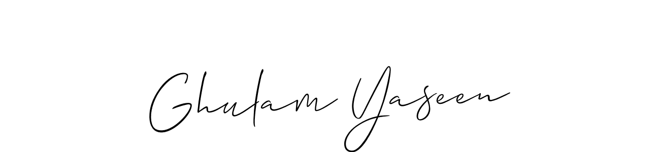 Allison_Script is a professional signature style that is perfect for those who want to add a touch of class to their signature. It is also a great choice for those who want to make their signature more unique. Get Ghulam Yaseen name to fancy signature for free. Ghulam Yaseen signature style 2 images and pictures png