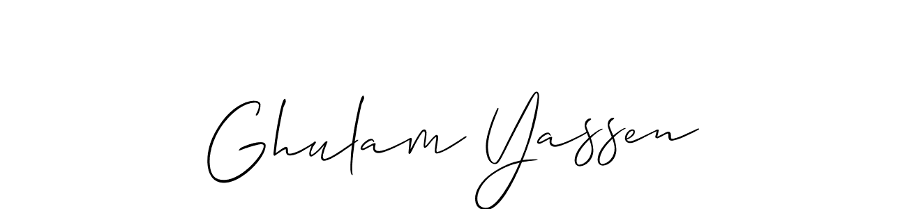 How to make Ghulam Yassen signature? Allison_Script is a professional autograph style. Create handwritten signature for Ghulam Yassen name. Ghulam Yassen signature style 2 images and pictures png