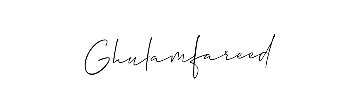 Also we have Ghulamfareed name is the best signature style. Create professional handwritten signature collection using Allison_Script autograph style. Ghulamfareed signature style 2 images and pictures png