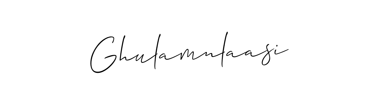 How to make Ghulamnlaasi signature? Allison_Script is a professional autograph style. Create handwritten signature for Ghulamnlaasi name. Ghulamnlaasi signature style 2 images and pictures png