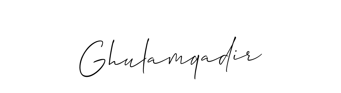 Create a beautiful signature design for name Ghulamqadir. With this signature (Allison_Script) fonts, you can make a handwritten signature for free. Ghulamqadir signature style 2 images and pictures png