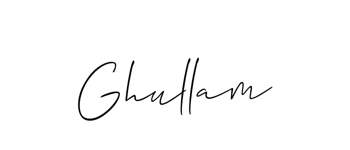 Make a beautiful signature design for name Ghullam. With this signature (Allison_Script) style, you can create a handwritten signature for free. Ghullam signature style 2 images and pictures png