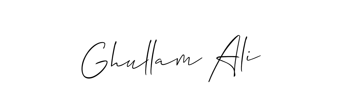 You should practise on your own different ways (Allison_Script) to write your name (Ghullam Ali) in signature. don't let someone else do it for you. Ghullam Ali signature style 2 images and pictures png