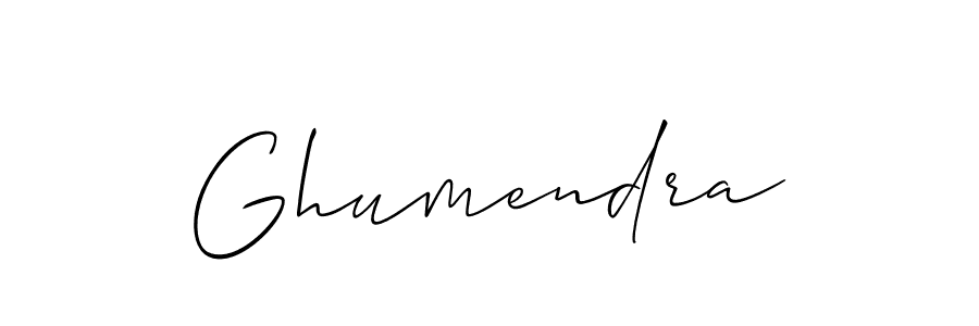 How to make Ghumendra signature? Allison_Script is a professional autograph style. Create handwritten signature for Ghumendra name. Ghumendra signature style 2 images and pictures png