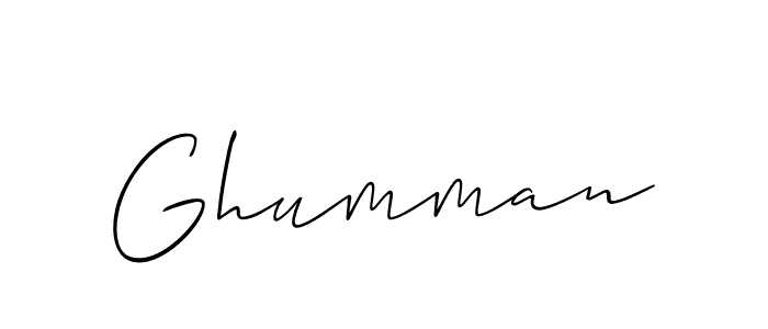 Use a signature maker to create a handwritten signature online. With this signature software, you can design (Allison_Script) your own signature for name Ghumman. Ghumman signature style 2 images and pictures png