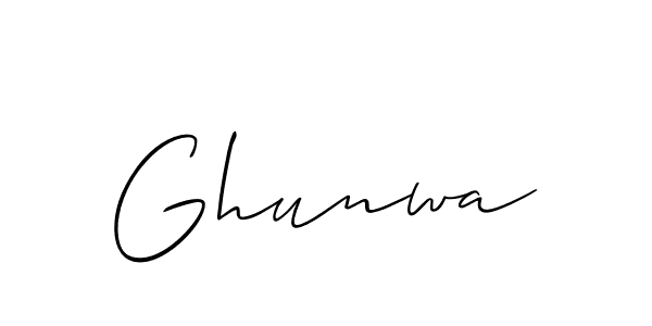 Allison_Script is a professional signature style that is perfect for those who want to add a touch of class to their signature. It is also a great choice for those who want to make their signature more unique. Get Ghunwa name to fancy signature for free. Ghunwa signature style 2 images and pictures png