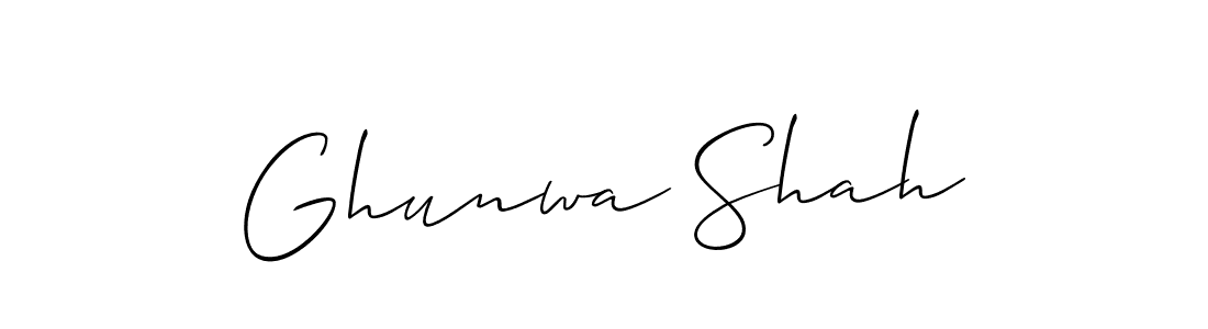 if you are searching for the best signature style for your name Ghunwa Shah. so please give up your signature search. here we have designed multiple signature styles  using Allison_Script. Ghunwa Shah signature style 2 images and pictures png