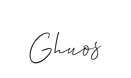 Make a beautiful signature design for name Ghuos. With this signature (Allison_Script) style, you can create a handwritten signature for free. Ghuos signature style 2 images and pictures png