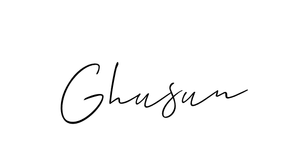 if you are searching for the best signature style for your name Ghusun. so please give up your signature search. here we have designed multiple signature styles  using Allison_Script. Ghusun signature style 2 images and pictures png