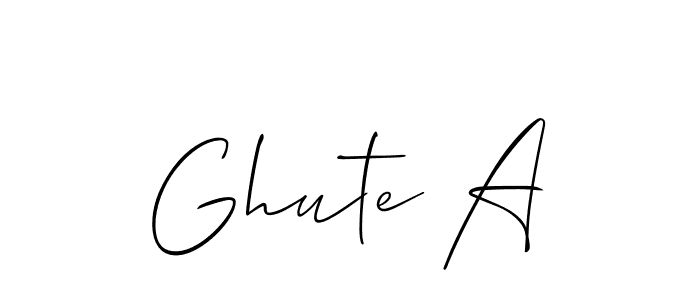 Make a short Ghute A signature style. Manage your documents anywhere anytime using Allison_Script. Create and add eSignatures, submit forms, share and send files easily. Ghute A signature style 2 images and pictures png