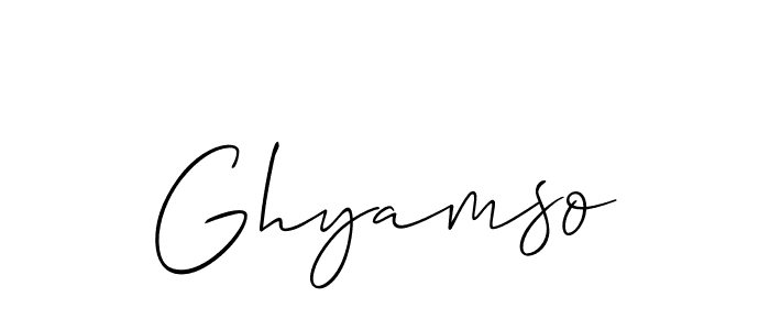Also we have Ghyamso name is the best signature style. Create professional handwritten signature collection using Allison_Script autograph style. Ghyamso signature style 2 images and pictures png