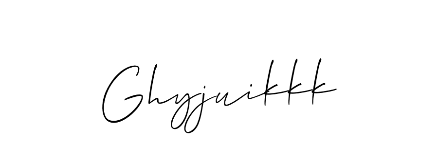 How to make Ghyjuikkk name signature. Use Allison_Script style for creating short signs online. This is the latest handwritten sign. Ghyjuikkk signature style 2 images and pictures png