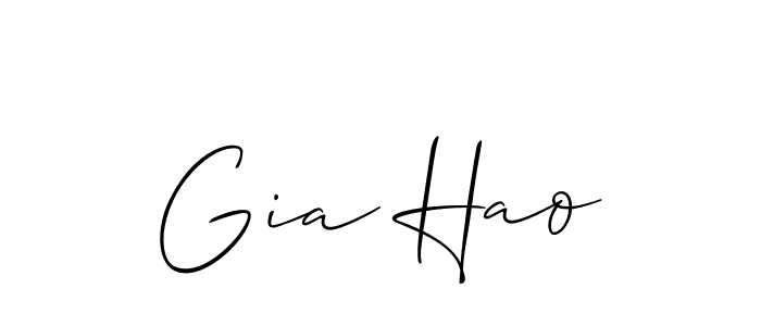 How to make Gia Hao name signature. Use Allison_Script style for creating short signs online. This is the latest handwritten sign. Gia Hao signature style 2 images and pictures png