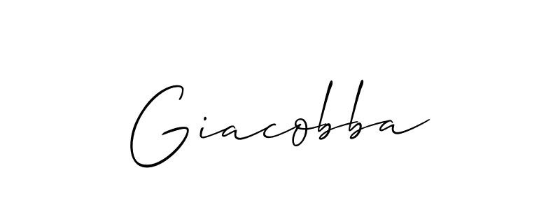 Use a signature maker to create a handwritten signature online. With this signature software, you can design (Allison_Script) your own signature for name Giacobba. Giacobba signature style 2 images and pictures png