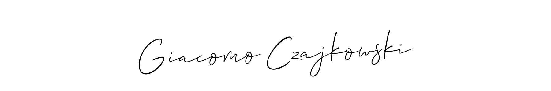 Also we have Giacomo Czajkowski name is the best signature style. Create professional handwritten signature collection using Allison_Script autograph style. Giacomo Czajkowski signature style 2 images and pictures png