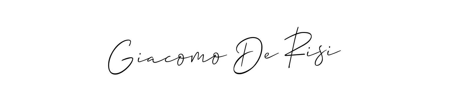 Make a short Giacomo De Risi signature style. Manage your documents anywhere anytime using Allison_Script. Create and add eSignatures, submit forms, share and send files easily. Giacomo De Risi signature style 2 images and pictures png