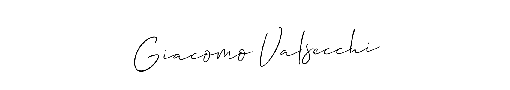 How to make Giacomo Valsecchi signature? Allison_Script is a professional autograph style. Create handwritten signature for Giacomo Valsecchi name. Giacomo Valsecchi signature style 2 images and pictures png
