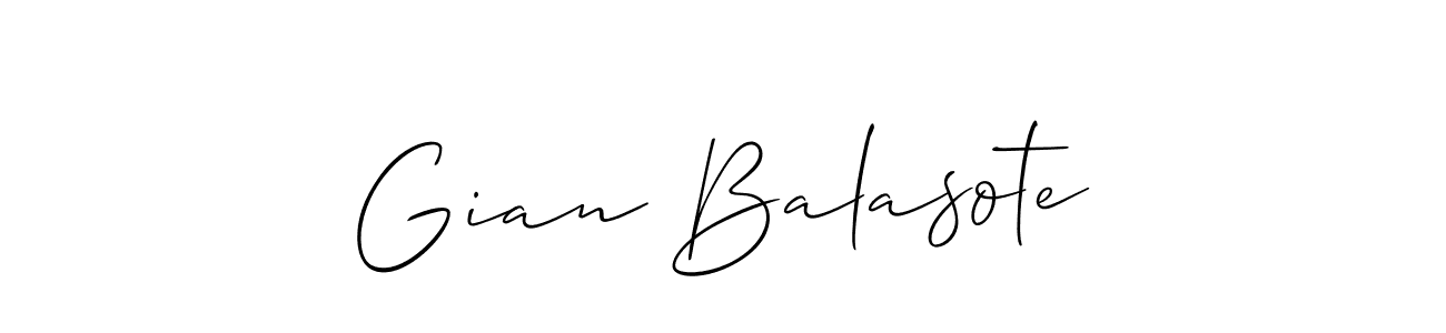 It looks lik you need a new signature style for name Gian Balasote. Design unique handwritten (Allison_Script) signature with our free signature maker in just a few clicks. Gian Balasote signature style 2 images and pictures png