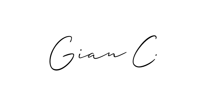 Allison_Script is a professional signature style that is perfect for those who want to add a touch of class to their signature. It is also a great choice for those who want to make their signature more unique. Get Gian C. name to fancy signature for free. Gian C. signature style 2 images and pictures png