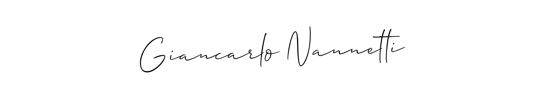 How to make Giancarlo Nannetti name signature. Use Allison_Script style for creating short signs online. This is the latest handwritten sign. Giancarlo Nannetti signature style 2 images and pictures png