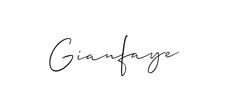 How to make Gianfaye signature? Allison_Script is a professional autograph style. Create handwritten signature for Gianfaye name. Gianfaye signature style 2 images and pictures png