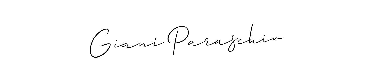 You can use this online signature creator to create a handwritten signature for the name Giani Paraschiv. This is the best online autograph maker. Giani Paraschiv signature style 2 images and pictures png