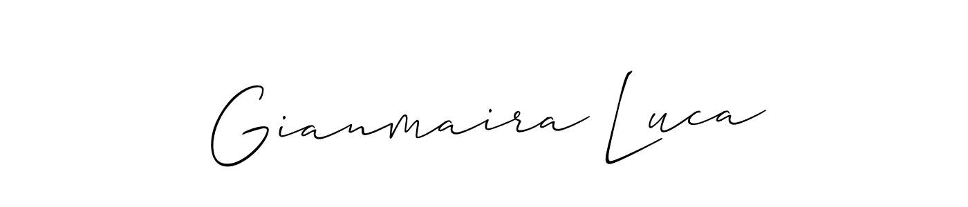 You should practise on your own different ways (Allison_Script) to write your name (Gianmaira Luca) in signature. don't let someone else do it for you. Gianmaira Luca signature style 2 images and pictures png